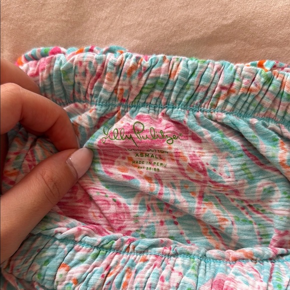 Lilly Pulitzer Strapless Top 100% Cotton - Picture 3 of 3